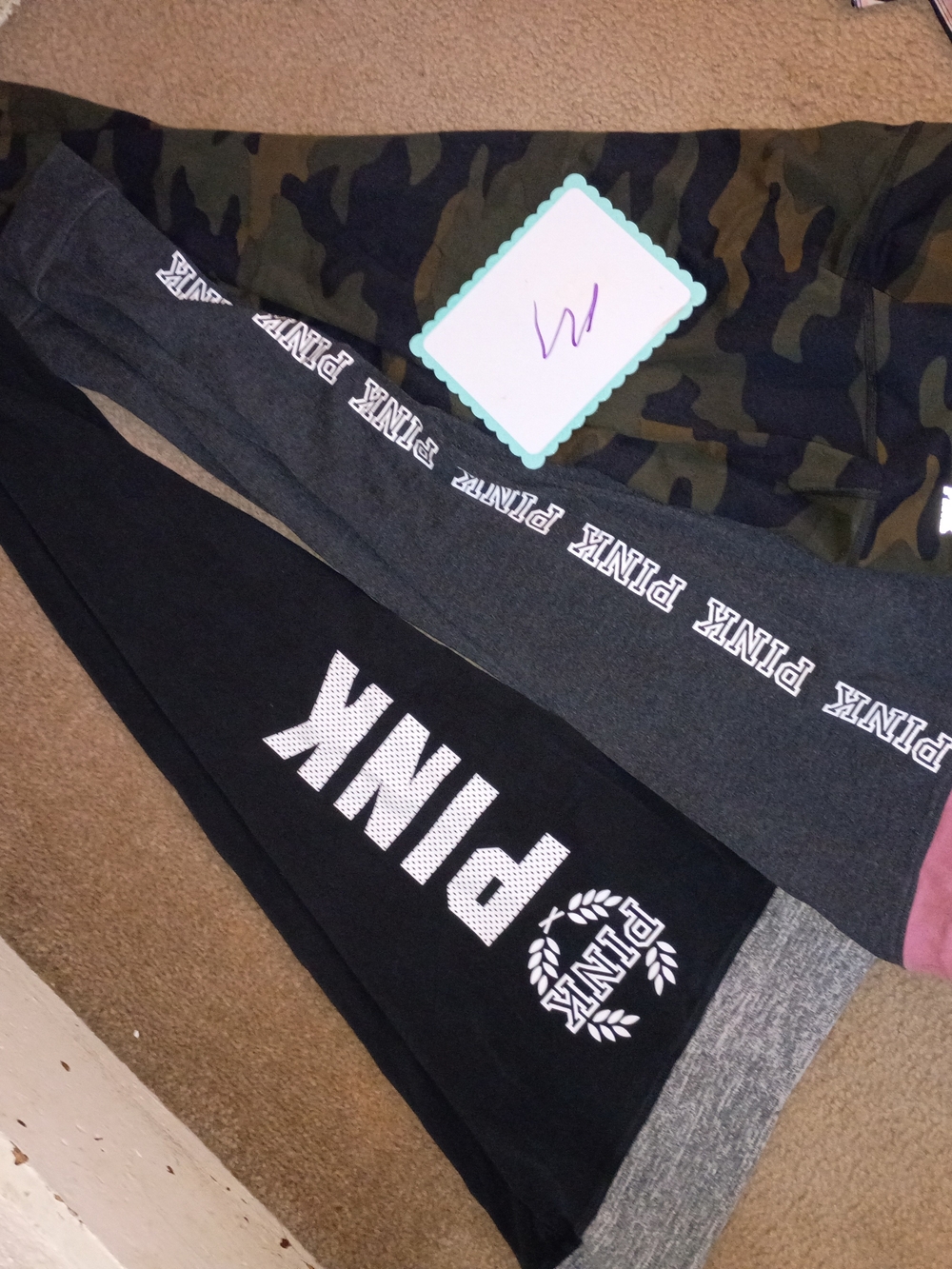 Vintage Y2K PINK Victoria's Secret Black Gray Camo Leggings Lot Yoga VS